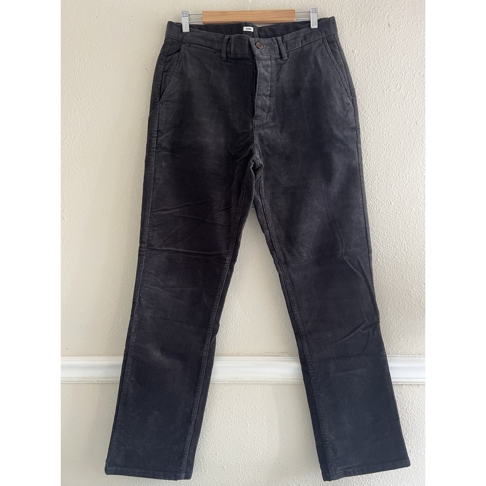 Katin 33 Mens Corduroy Pants Button Fly Straight Fit Charcoal Skate Surf Beach
